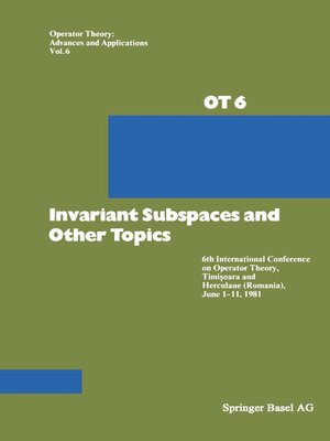 cover image of Invariant Subspaces and Other Topics